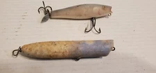 (2) Vintage Fishing Lures Plugs 9M25 Floater & Plug Blue/White - as shown