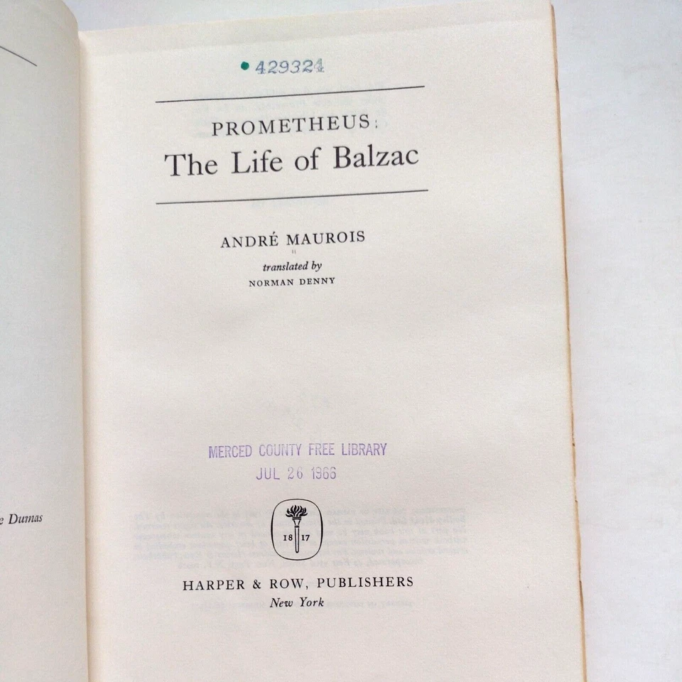 Prometheus The Life of Balzac Andre Maurois Hardcover Dust Jacket First Edition - Image 2 of 4