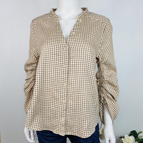 Paige Blouse Medium TORIN Plaid Button Front NWT - Picture 5 of 12
