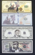 Trump 2024 Assassination Attempt $100 Bill Gold Foil Plus 3 FREE TRUMP BILLS