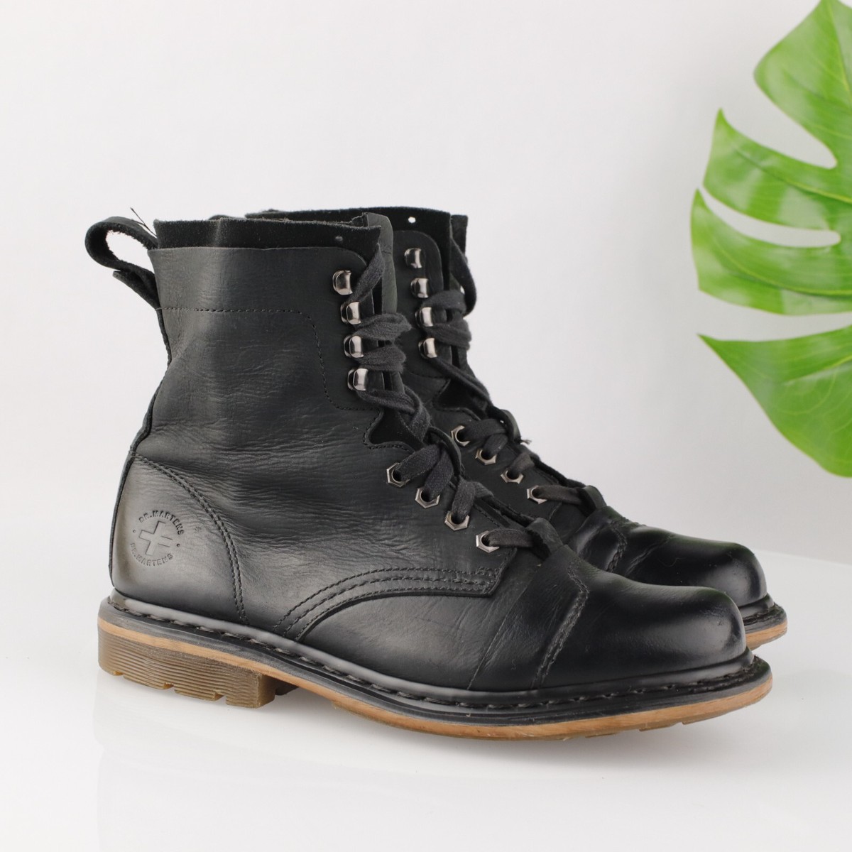 Dr Martens Pier Black Leather Lace Up Boots Men Size 9 EU 42 MENS DR. MARTENS PIER BLACK LEATHER HIGHTOP BOOTS SIZE US  main image 4