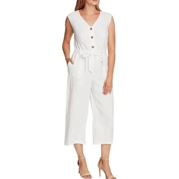 Vince white cheap jumpsuit