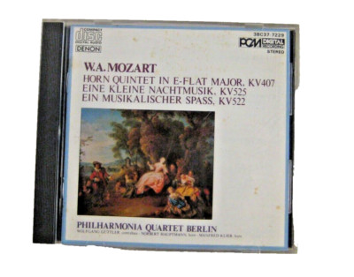 WA Mozart Horn Quintet E Flat Major KV407 Philharmonia Quartet Berlin CD