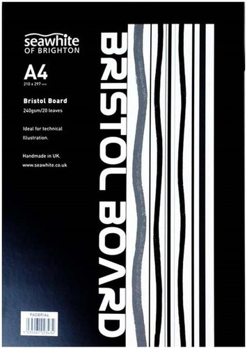 Seawhite Bristol Board Pad 240gsm Paper Smooth Card Illustration Paper (A3/A4) - Picture 3 of 3