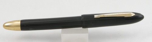 Vintage nero con penna a sfera con finitura oro - anni '40 - nuova penna ricarica e funziona! - Foto 2 di 4