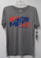 Boys MLB New York Mets Short Sleeve Shirt Size XL Gray NWT