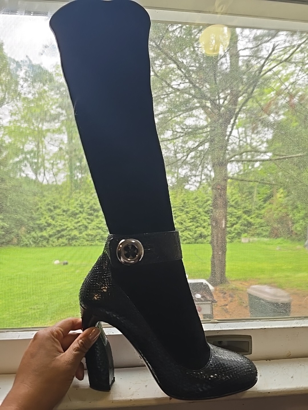 56869 auth PRADA black suede & PYTHON Boots Shoes… - image 1