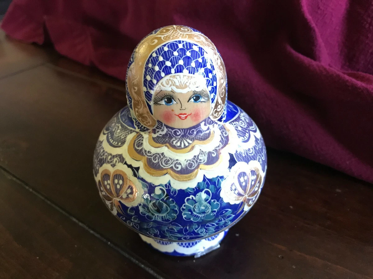 Russian Nesting Matryoshka Doll Blue 15 Piece
