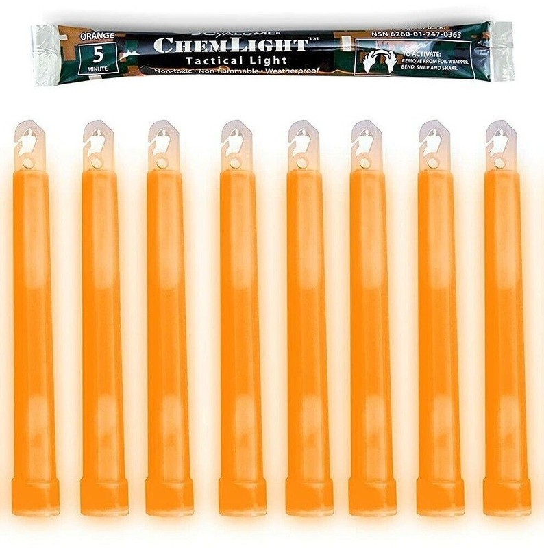8  Orange Cyalume ULRTA HI Standard Issue for U.S. Military Personnel EXP 7/2022