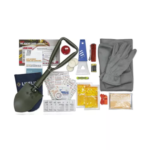 Lifeline 4390 AAA Severe Weather Emergency Road Safety Kit - 66 Pieces - Feat...