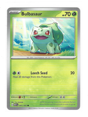 Bulbasaur 001/165 English 151 Regular Common Pokemon Card | eBay