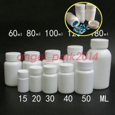 15ml-150ml Empty Plastic Pill Bottles Cap Medicine Container Vitamin Capsule PE