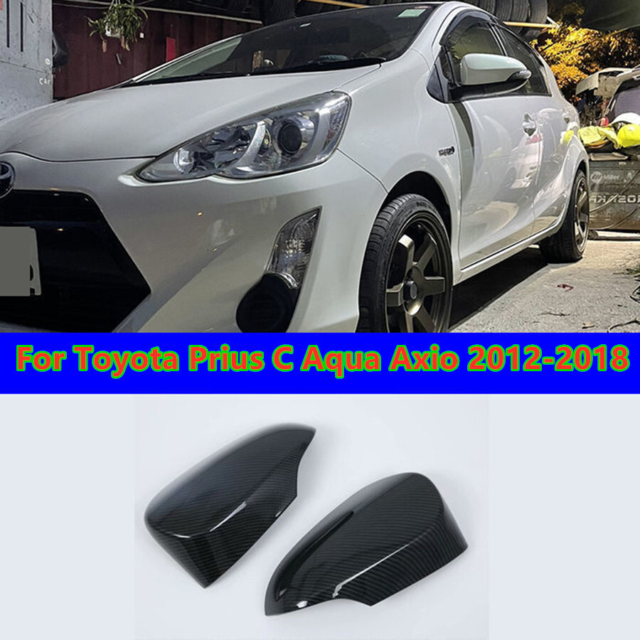 Carbon Fiber Side Mirror Rearview Cover For Toyota Prius C Aqua