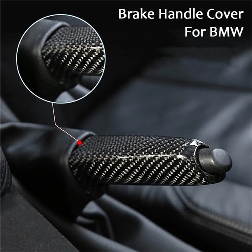 Cubierta de manija de freno de mano negra de fibra de carbono para BMW E46 E90 E92 F30 F32 F80 - Imagen 5 de 13