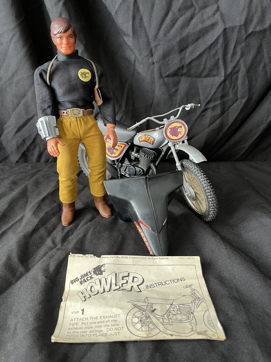 Vintage Big Jim Wolf Pack Commander & Howler Motorcycle Great