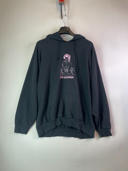 New Girl Order Oversized Hoodie Womens 12 Black Cotton Blend Graphic Japan Logo