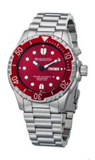 Riedenschild RS8000-09 Taucheruhr Rot 100ATM Silikon-/Edelstahlband 46 mm