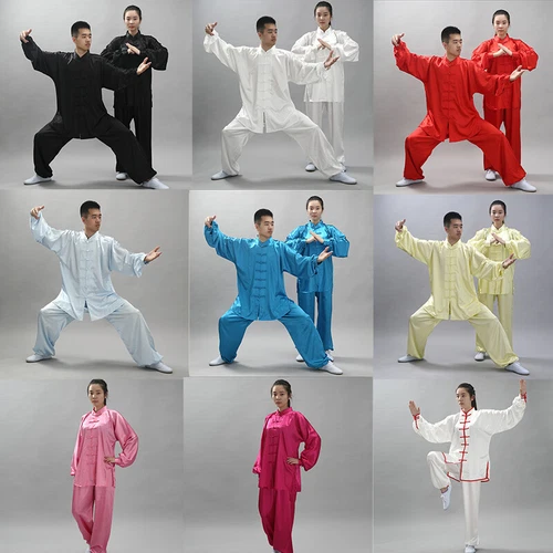 Chinese Women Men Kung Fu Uniform Martial Arts Wushu Taiji Suit Milk Silk - Picture 2 of 16
