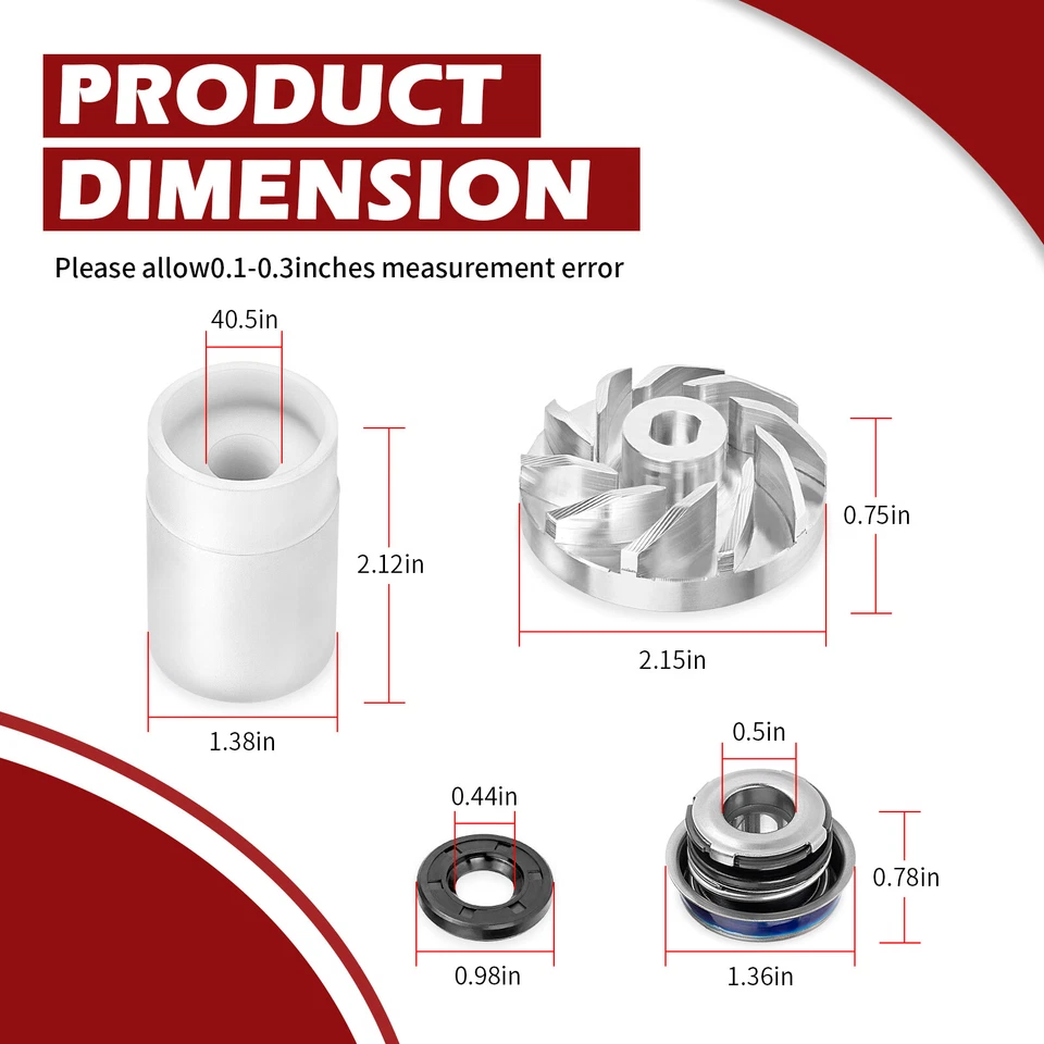 Junta da tampa da bomba de água com vedações de impulsor para Polaris Indy 600 2013-2024 5436648 - Imagem 2 de 4