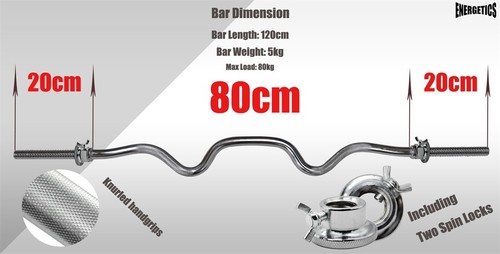 23.14kg Weight Set - 120cm Super Curl Bar + 16 x 2.5lbs Cast Iron Weight Plates - Picture 3 of 4