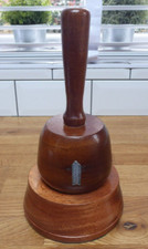 Antique Ceremonial Mason's Mallet & Stand Hand Turned Wooden Carving Mallet