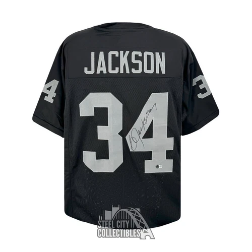 Bo Jackson Autographed Oakland Custom Black Football Jersey - BAS