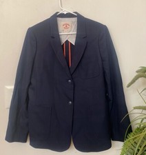 New Brooks Brother Red Fleece Women's Navy Wool Blend Blazer Jacket Sz 14, 248