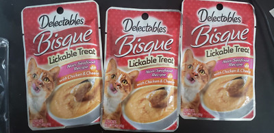 Delectables Bisque Soft Wet Snack Lickable Treat Food for Cats Chicken Cheese