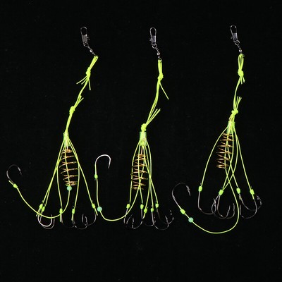 4pcsbox Anti-Winding Explosion Fishing Hook Spring Lure Green Line Bombe Haken 
