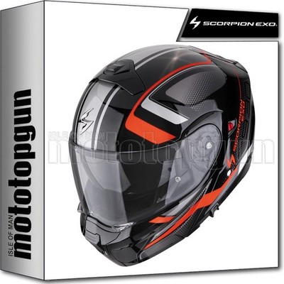 SCORPION MODULAR MOTORCYCLE HELMET EXO-930 EVO ARDENS BLACK METALLIC RED S