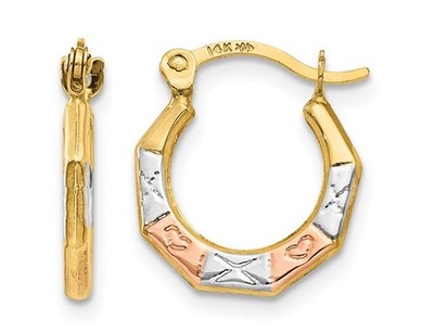 Ausgefallene kleine Creolen aus 14 Karat Gelbgold (2,00 mm)