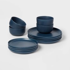 12pc Stoneware Tilley Dinnerware Set Blue - Threshold
