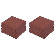 12x Fall Protection Tiles Rubber Red Outdoor Floor  Mat Carpet vidaXL