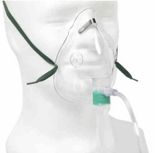 1 x Sauerstoffmaske ohne Atemschutz für Erwachsene - Sicherheitslüftung, 2,1 m Sternlumenschlauch & Tasche