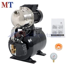 1320GPH 1.6HP Shallow Well Pump Stainless Steel Pump With Pressure Tank 115V