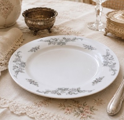 Princess Garland Japan Gray Floral Salad Plate 8  Fine China Replacement