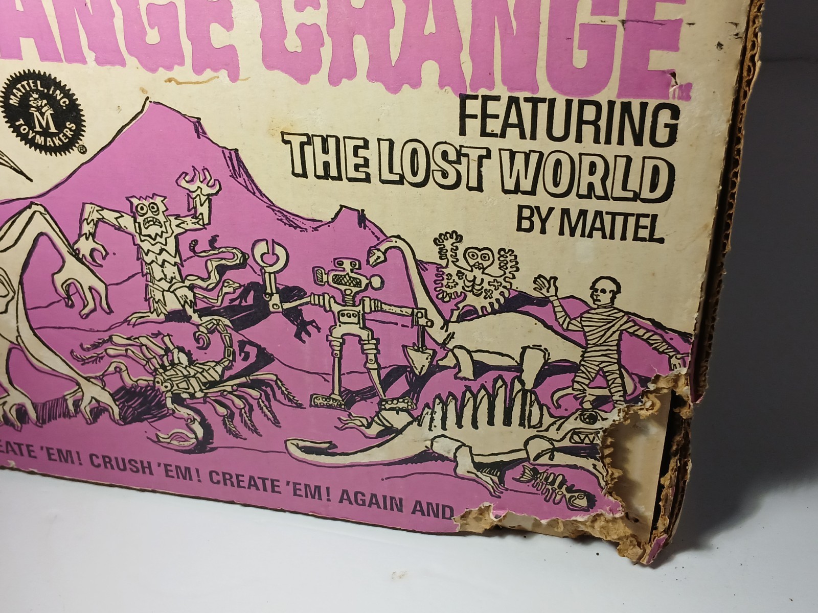 1967 MATTEL STRANGE CHANGE THE LOST WORLD TOY PLAY SET IN ORIGINAL BOX MONSTERS