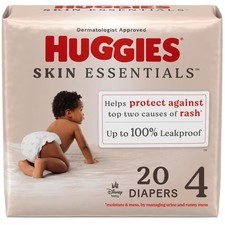 Huggies Size 4 Diapers, Skin Essentials Baby Diapers, Size 4 22-37 lbs , 20 Cou