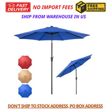 9FT Outdoor Patio Umbrella Outdoor Table Umbrella with Push Button Tilt