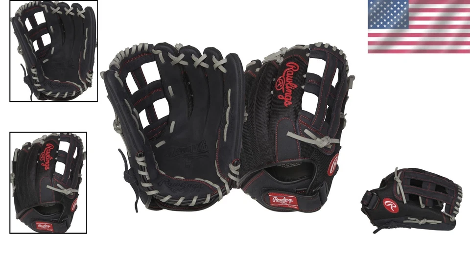 Leather Baseball Softball Glove 13-inch Left Hand Throw Outfield Adult - Image 2 of 4