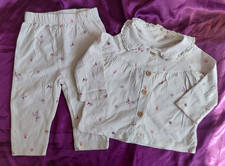 George Baby Girl Long sleeve pyjamas. Size 3-6 months.Cream / purple. Footless