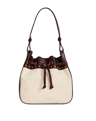 VICOLO Women's Bag XAB0014 Canter Bucket Cream and Brown Head