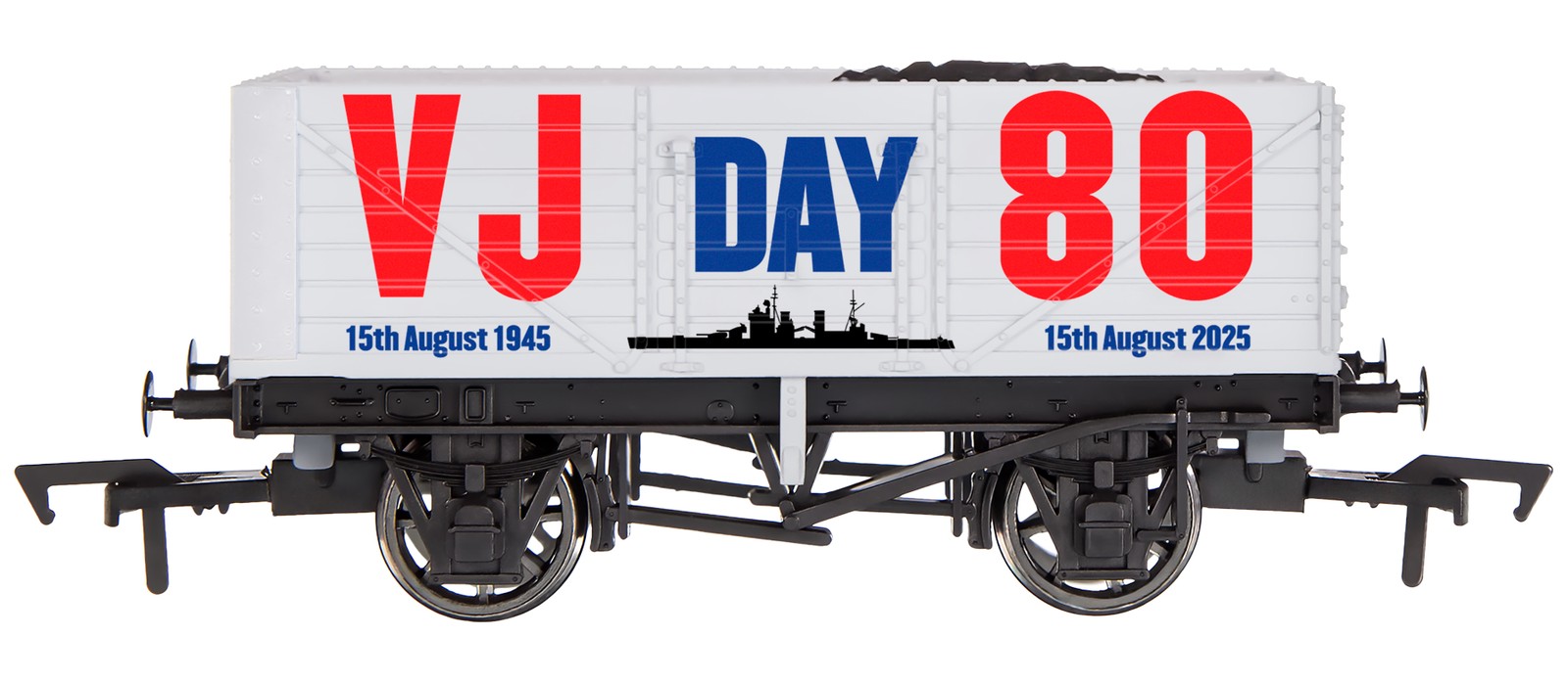 Dapol 4F-071-186 OO Gauge 7 Plank Open Wagon VJ 80th Anniversary Navy