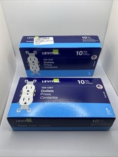 Leviton 15 Amp Residential Grade Grounding Duplex Outlet, White 2BOX of 10pk 