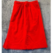 Pendleton Red Virgin Wool Midi Skirt Vintage Made in USA A-Line High Waist 26W