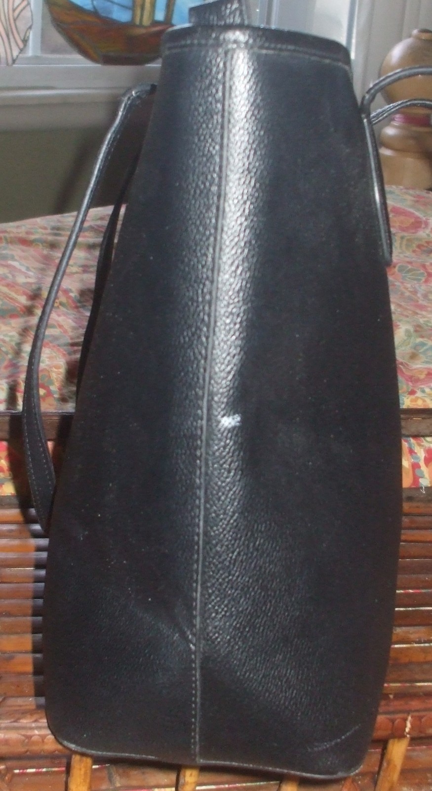 Kate Spade black leather large tote shoulder bag travel school shopper bag thumbnail 4