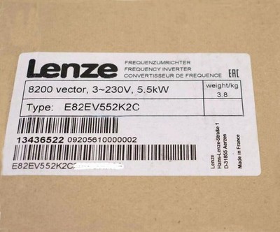 E82EV552K2C NEW LENZE E82EV552_2C Inverter Vector 8200 5.5kW E82EV552-2C-