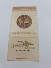 Night Hawk Resturant Austin San Antonio Texas Matchbook Cover