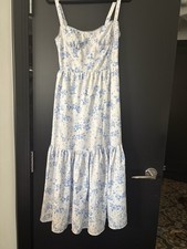 White Sundress With Blue Florals