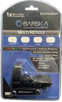 Barska Multi-Reticle Green & Red Electro-Sight 22mm x 33mm Panoramic Sight New